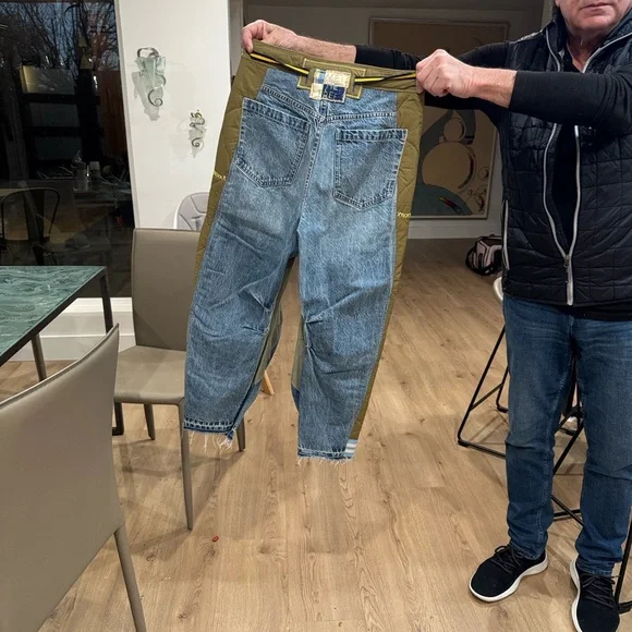 We The Free Two-Tone Blue and Olive Jeans - Picture 1 of 4